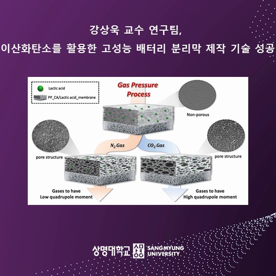 강상욱 교수 연구팀, 이산화탄소를 활용한 고성능 배터리 분리막 제작 기술 성공